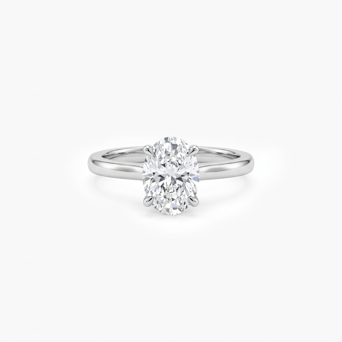 Platinum Oval Lab Grown Diamond Solitaire Ring 1.50ct