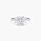 Platinum Radiant Cut Lab Diamond Trilogy Ring 2.10ct