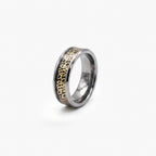 Men's Tungsten Carbide Ring with Gold IP Celtic Knot Inlay