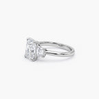 Platinum Radiant Cut Lab Diamond Trilogy Ring 2.10ct