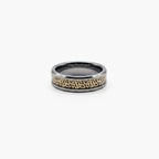 Men's Tungsten Carbide Ring with Gold IP Celtic Knot Inlay