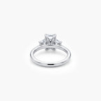 Platinum Radiant Cut Lab Diamond Trilogy Ring 2.10ct