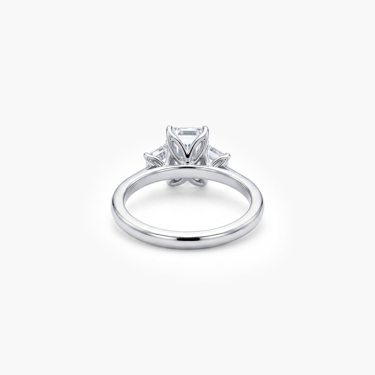 Platinum Radiant Cut Lab Diamond Trilogy Ring 2.10ct