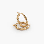 9ct Yellow Gold Polished Twisted Hoop Earrings