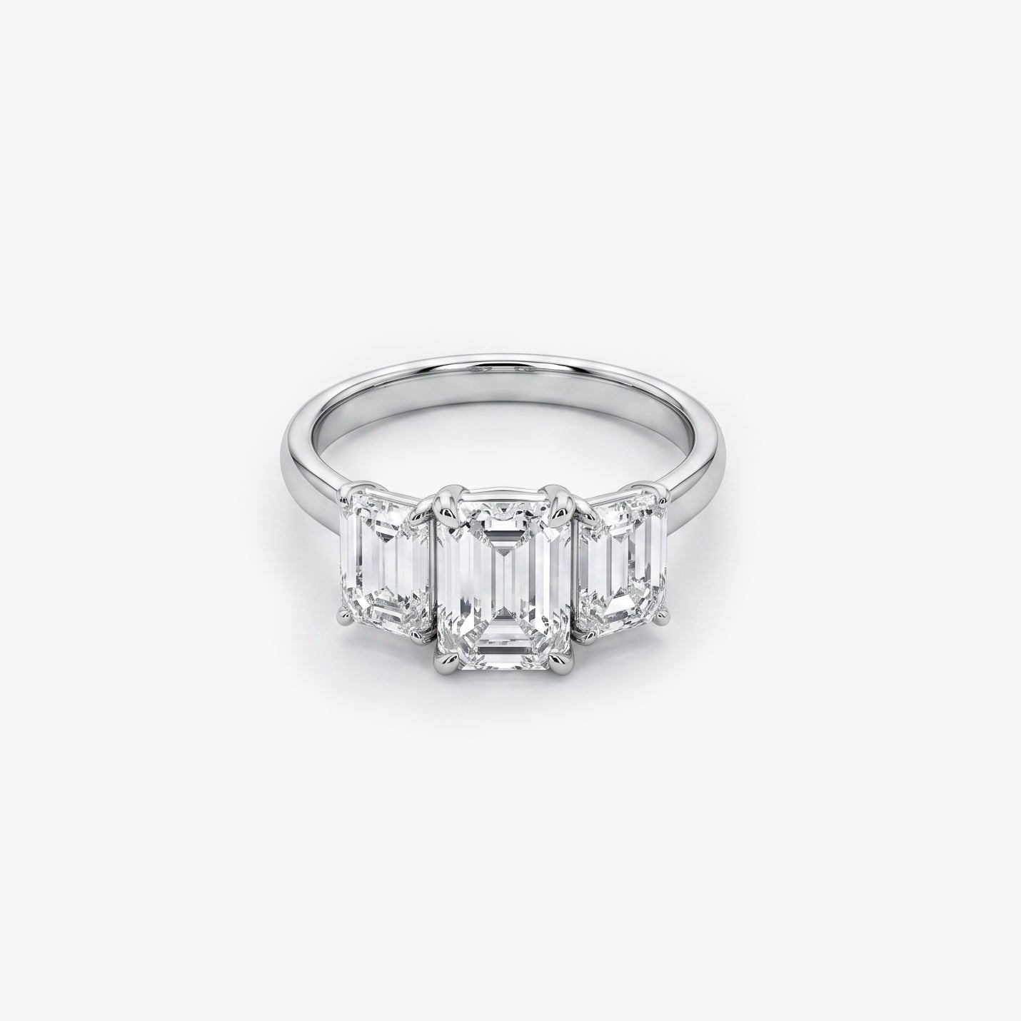 Emerald Cut Diamond Three Stone Ring