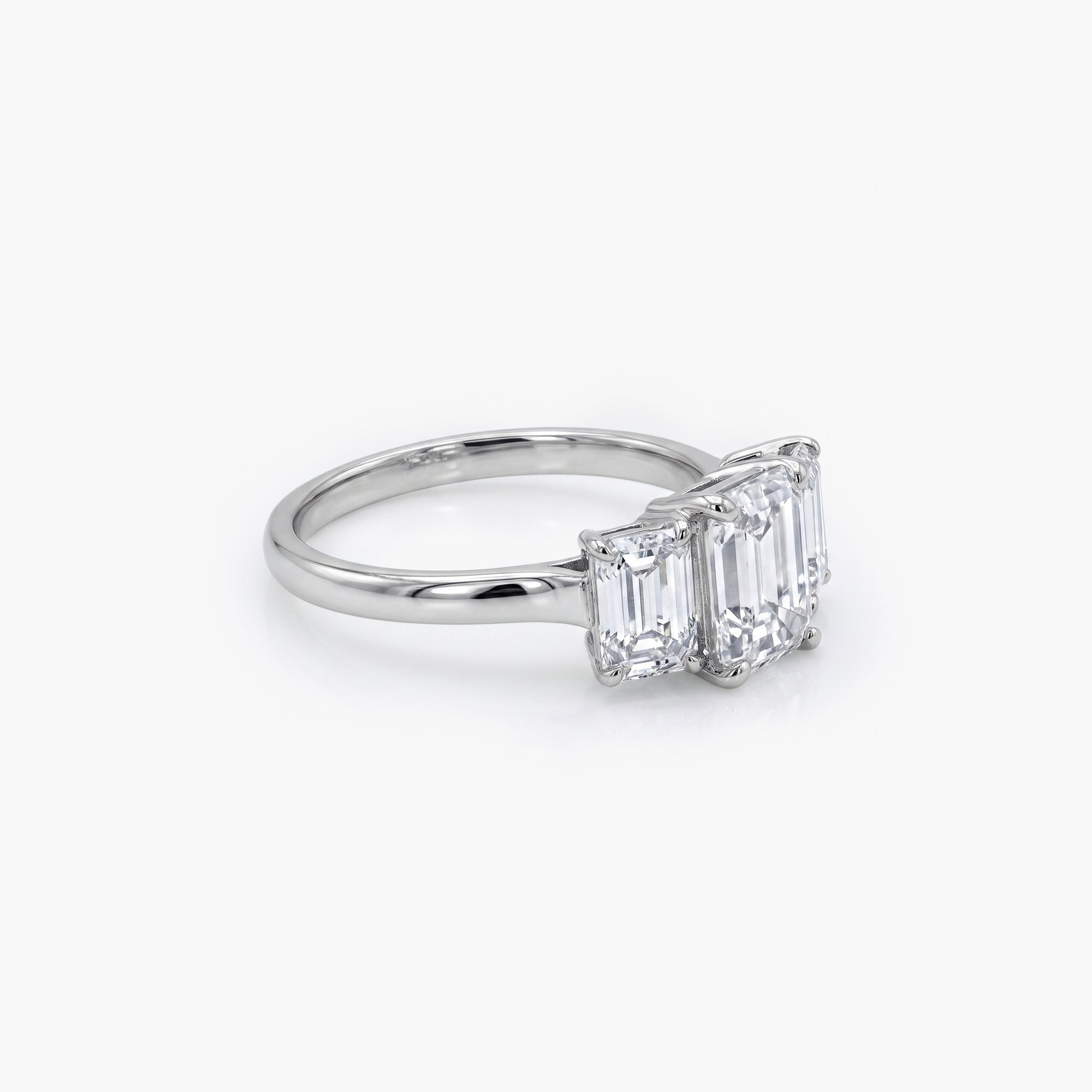 Emerald Cut Diamond Three Stone Ring