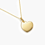 9ct Gold Plain Heart Pendant Necklace - Jordans Jewellers