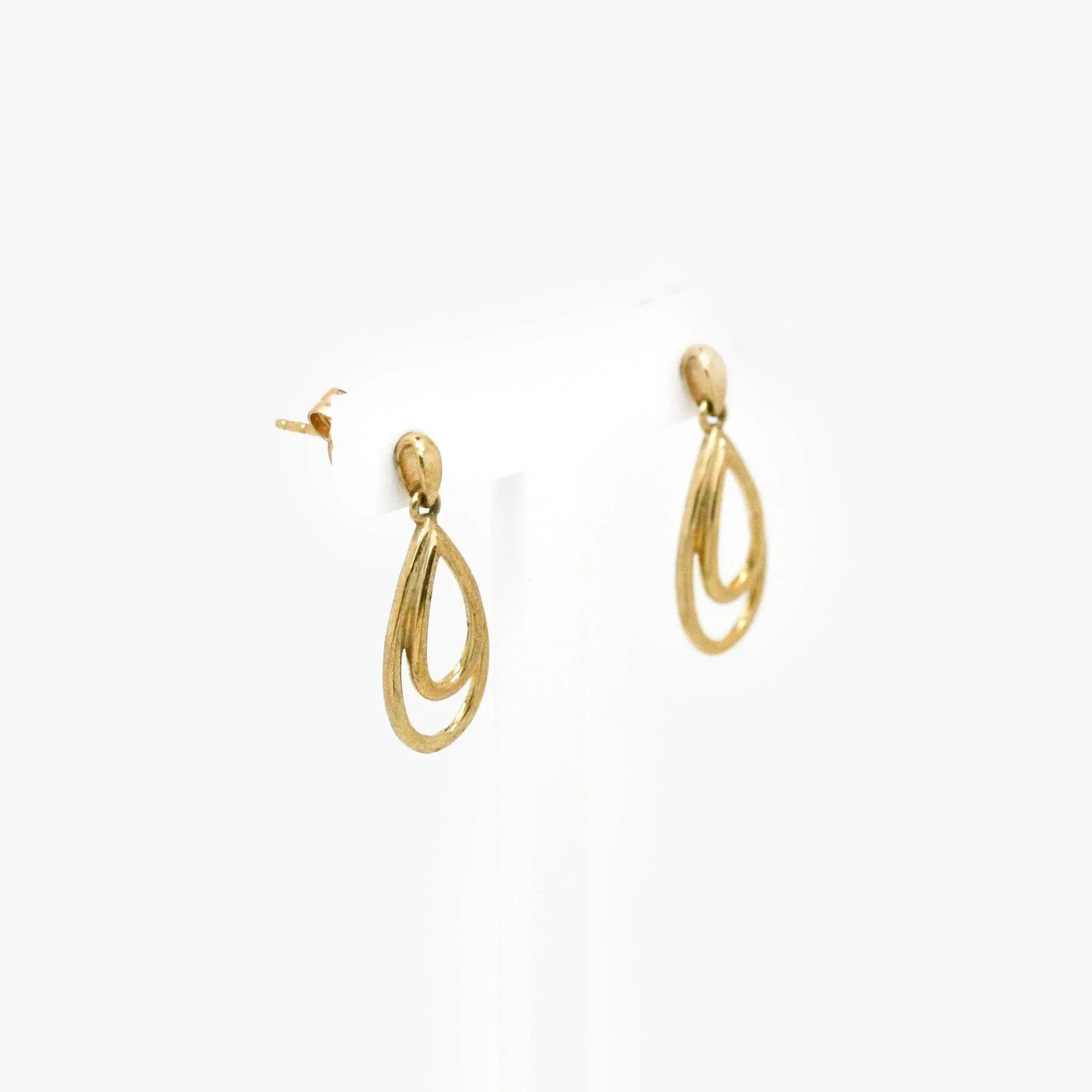 Double Pear Drop Earrings in 9ct Yellow Gold - Jordans Jewellers