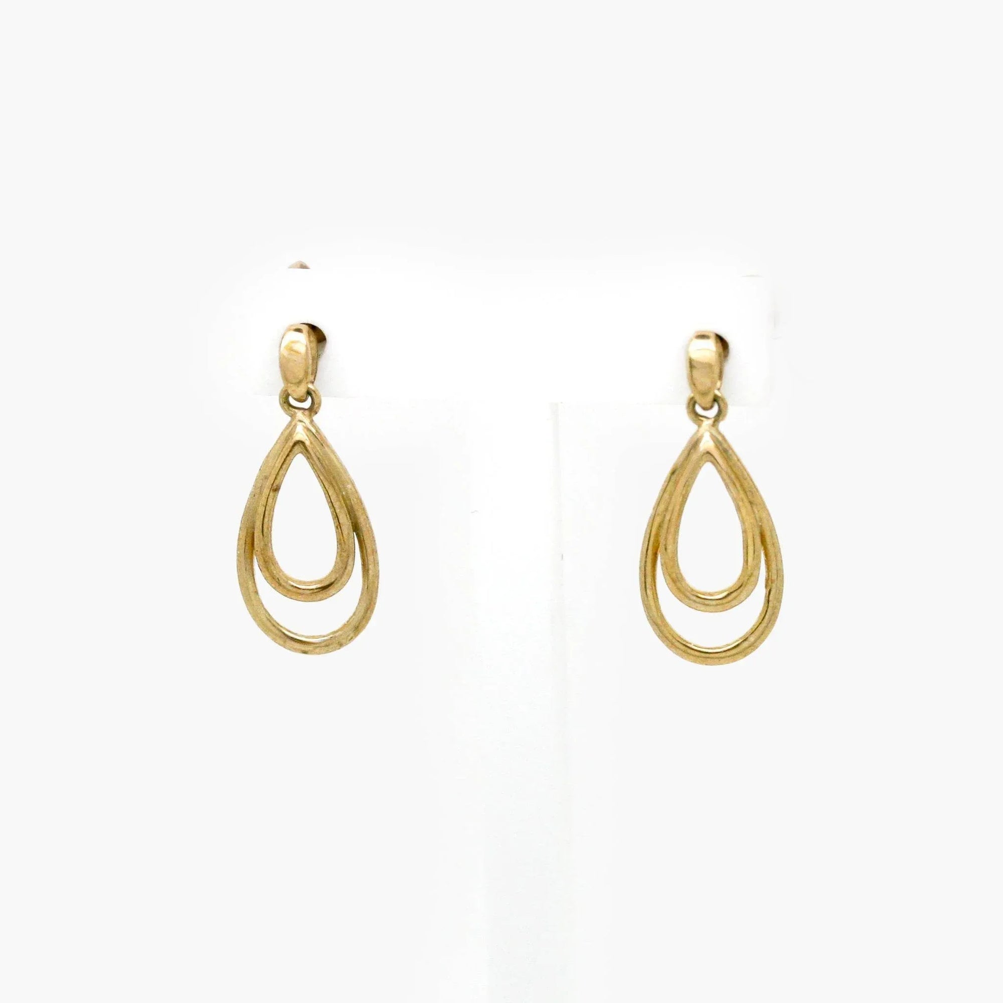 Double Pear Drop Earrings in 9ct Yellow Gold - Jordans Jewellers