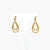 gold open double pear earrings