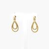 gold open double pear earrings