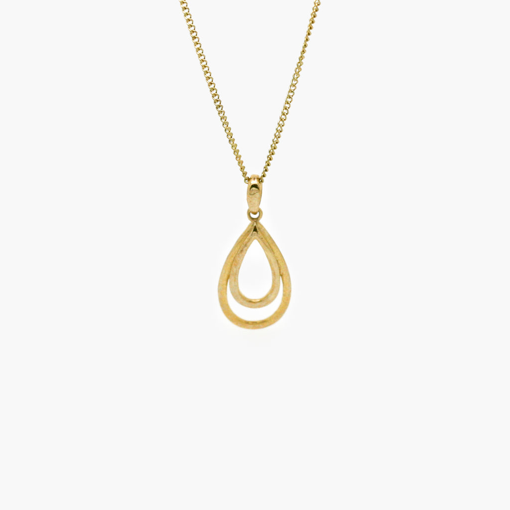 double pear pendant gold