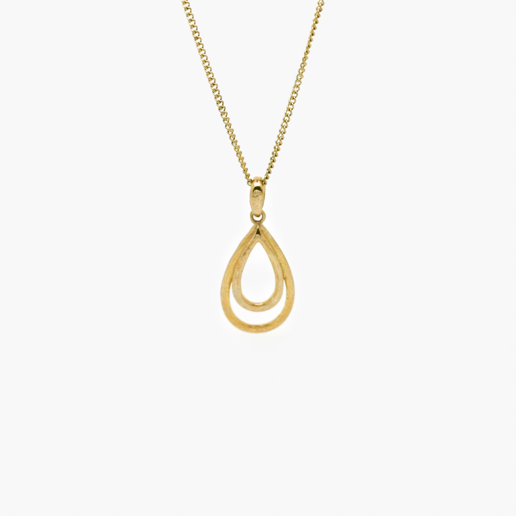 double pear pendant gold