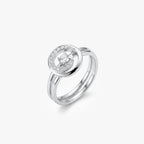 18ct White Gold 0.35ct Diamond Interlocking Two-Ring Set