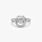 18ct White Gold 0.35ct Diamond Interlocking Two-Ring Set