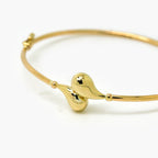 9ct Yellow Gold Teardrop Polished Bangle - Jordans Jewellers