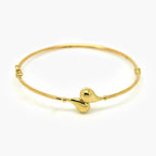 9ct Yellow Gold Teardrop Polished Bangle - Jordans Jewellers