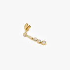 18ct Yellow Gold 0.13ct Diamond Graduated Hexagon Drop Earrings