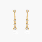 18ct Yellow Gold 0.13ct Diamond Graduated Hexagon Drop Earrings