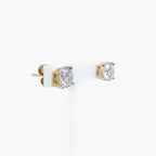 9ct Yellow Gold 1.44ct Diamond Illusion Set Solitaire Stud Earrings