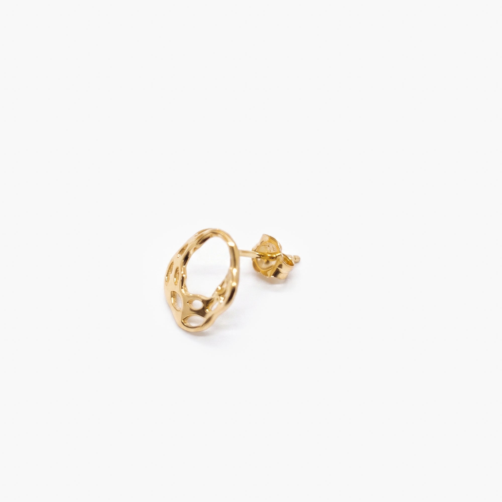 9ct Yellow Gold Open Organic Weave Stud Earrings