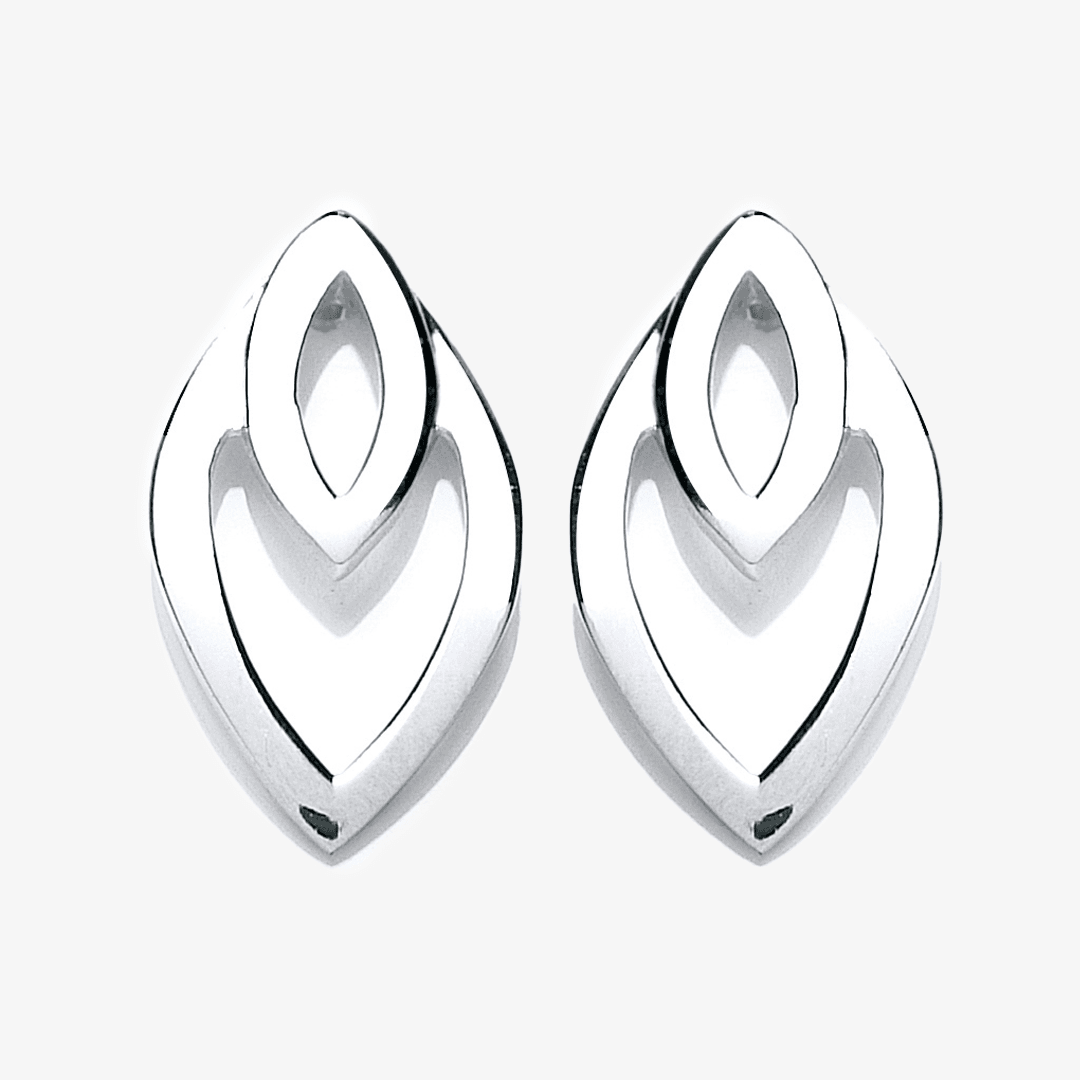 NEW Double Oval Silver Earrings - Jordans Jewellers