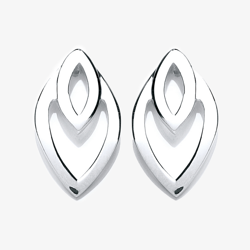 NEW Double Oval Silver Earrings