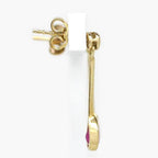 NEW 9 Carat Yellow Gold Ruby Drop Earrings - Jordans Jewellers