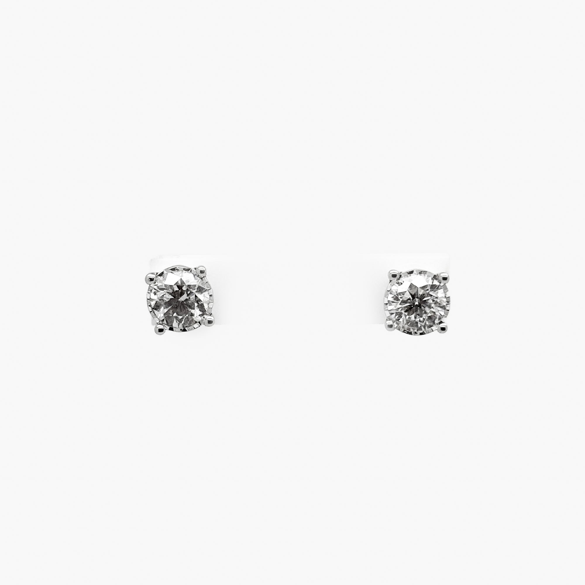 9ct Yellow Gold 1.44ct Diamond Illusion Set Solitaire Stud Earrings