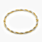 9ct Two-Tone Gold Twisted Bangle - Jordans Jewellers