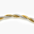 9ct Two-Tone Gold Twisted Bangle - Jordans Jewellers