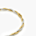 9ct Two-Tone Gold Twisted Bangle - Jordans Jewellers