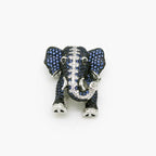 Silver Blue CZ Elephant Brooch Pendant - Jordans Jewellers