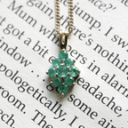 9 Carat Yellow Gold Emerald Cluster Pendant Necklace - Jordans Jewellers