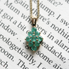 9 Carat Yellow Gold Emerald Cluster Pendant Necklace