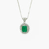 emerald and diamond platinum necklace