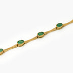9ct Yellow Gold Emerald Link Bracelet - Jordans Jewellers