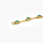 9ct Yellow Gold Emerald Link Bracelet - Jordans Jewellers