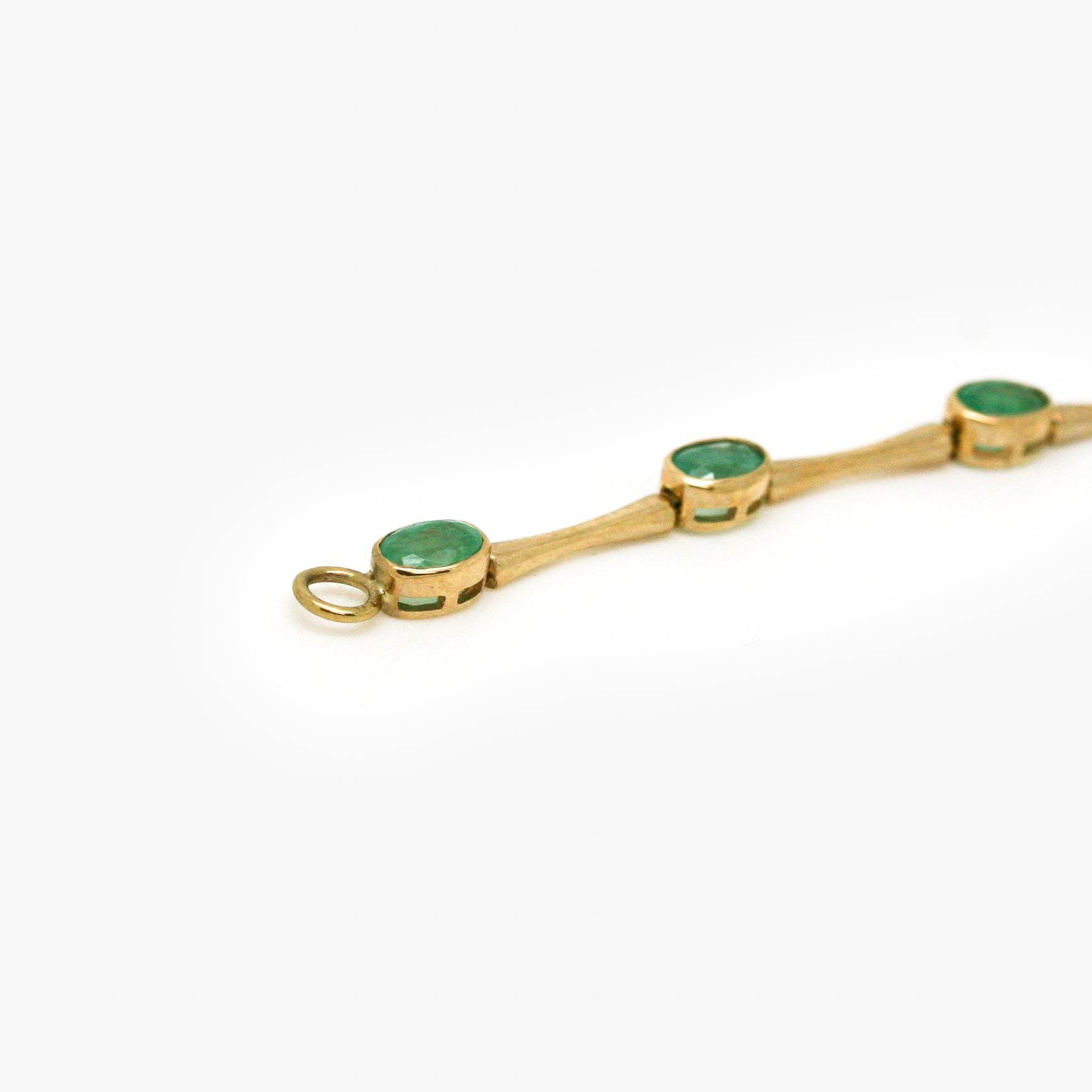 9ct Yellow Gold Emerald Link Bracelet - Jordans Jewellers