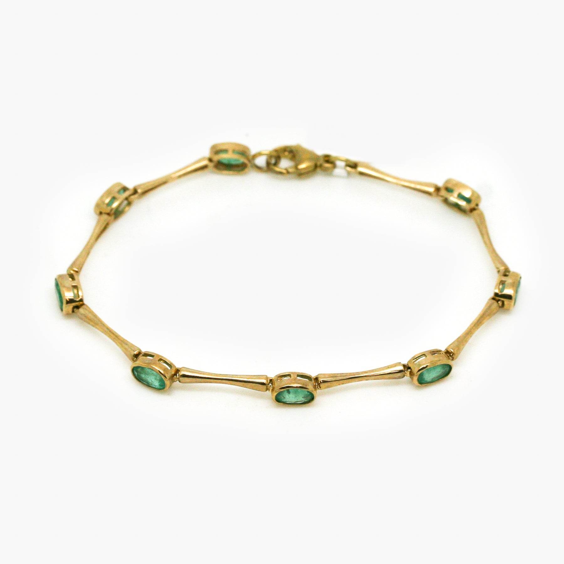 9ct Yellow Gold Emerald Link Bracelet - Jordans Jewellers