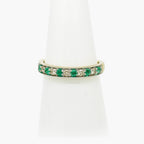 Emerald & Diamond Claw Set Half Eternity Ring in 9ct Gold - Jordans Jewellers