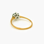 Emerald and Diamond Floral Cluster Ring in 9ct Gold - Jordans Jewellers