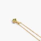 18ct Yellow Gold Emerald & Diamond Four-Leaf Clover Pendant Necklace