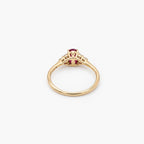 9ct Yellow Gold Oval Ruby & Diamond Ring