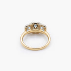 9ct Gold Sky Blue Topaz & Diamond Triple Halo Ring