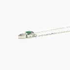 NEW Silver Emerald CZ Heart Necklace - Jordans Jewellers