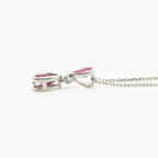 NEW 9 Carat White Gold Ruby Drop Pendant Necklace - Jordans Jewellers