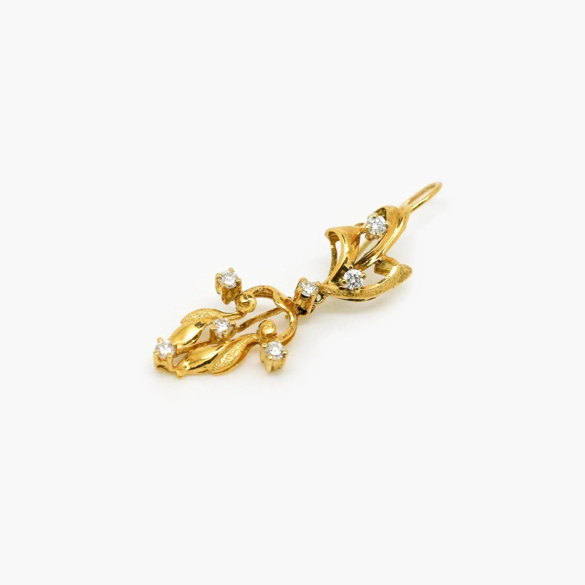 18ct Yellow Gold Antique Diamond Set Drop Earrings - Jordans Jewellers