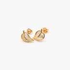 9ct Yellow Gold Polished Open Leaf Stud Earrings