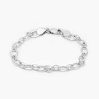 Silver Flat Oval Link Chain Bracelet - Jordans Jewellers